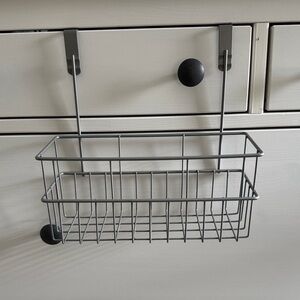 Over-the-Door/Drawer  Metal Storage Basket - Gray